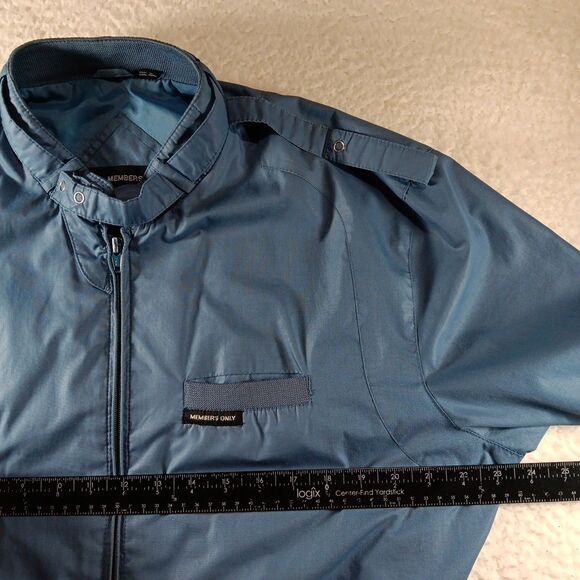 Vintage Members Only Iconic Racer Jacket Men’s 42 Blue 80s Retro Banded Collar - Picture 3 of 7
